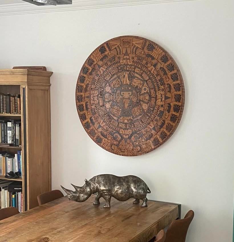 Grote vintage Maya Azteekse Inca kalender, Ophalen, Gebruikt