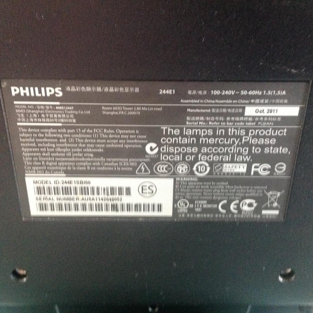 Beeldscherm Philips 244E1SB - 24 inch / Full HD werkende te, Ophalen of Verzenden, HD