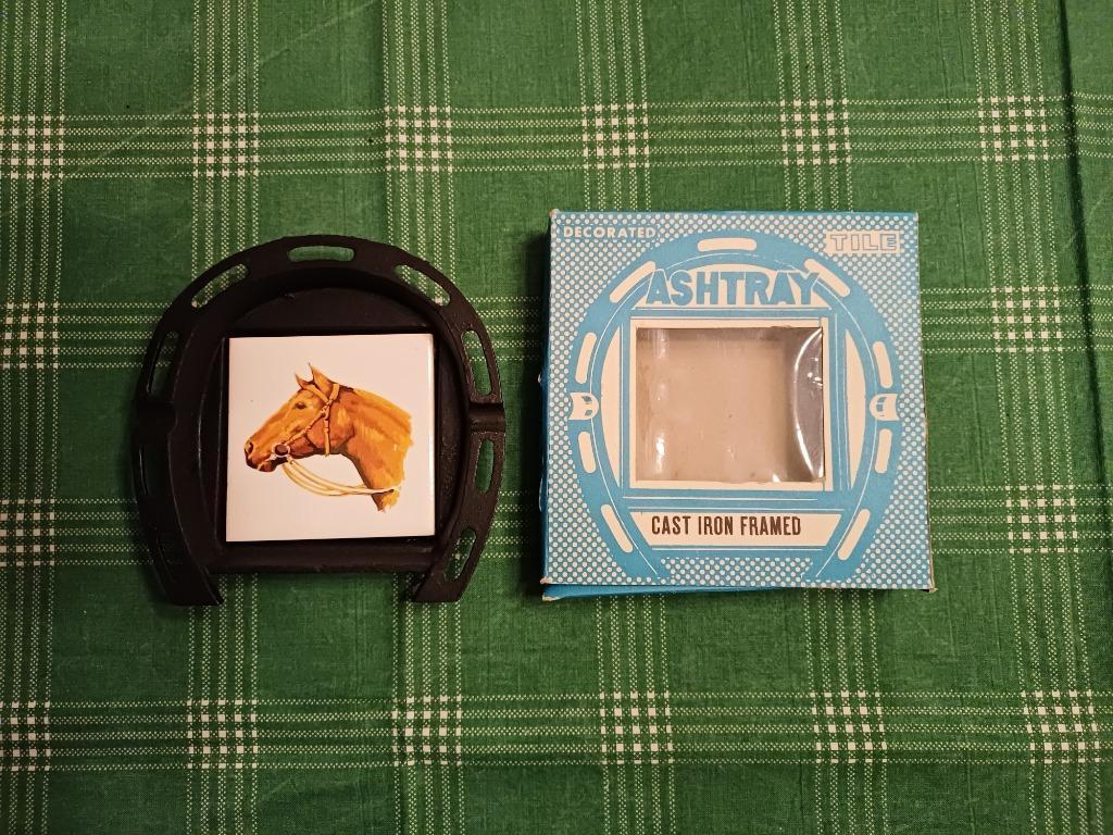 NIEUW vintage gietijzeren asbak paard, Antiquités & Art, Enlèvement ou Envoi