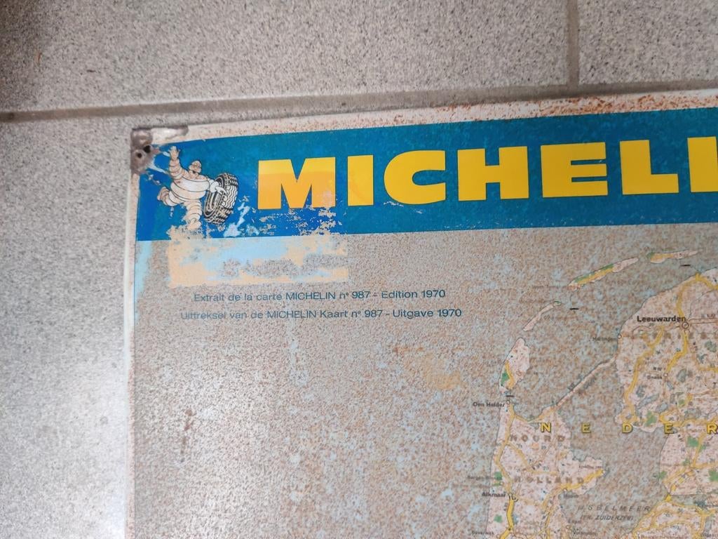 Michelin oude landkaart 1970.Metaal., Ophalen of Verzenden