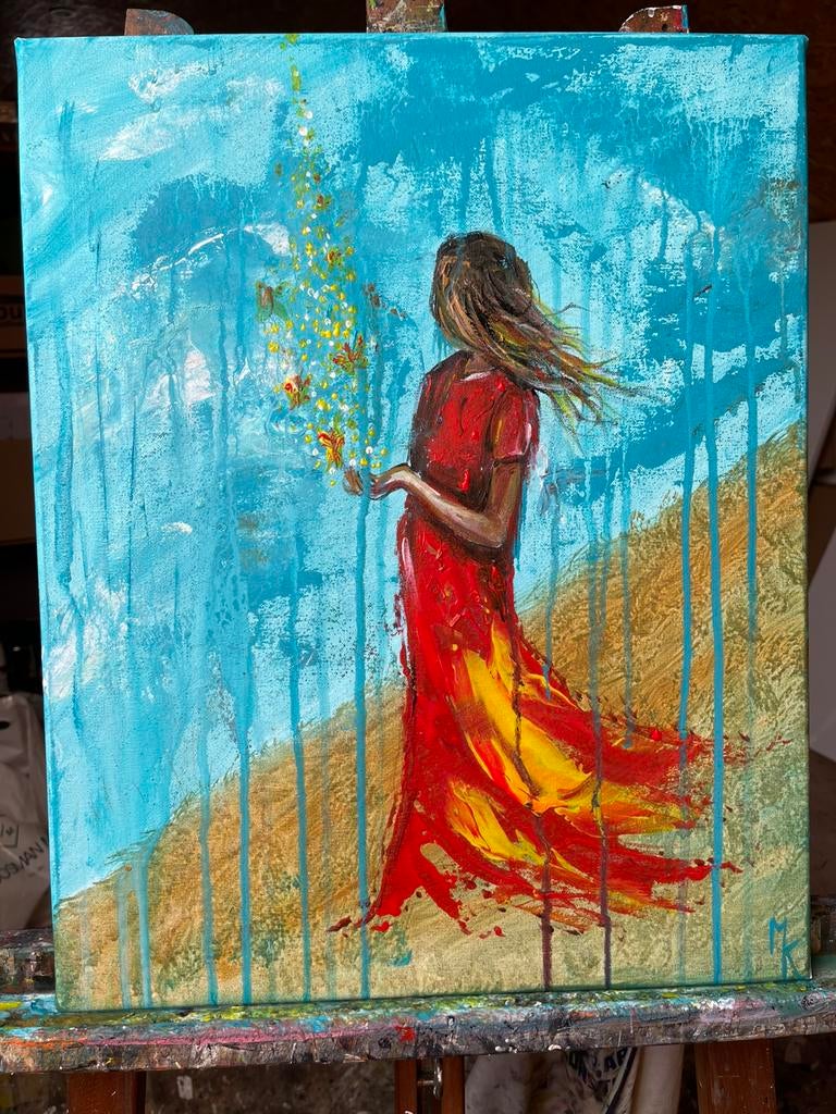 Schilderij modern mysterie Mk Art, Antiek en Kunst, Kunst | Schilderijen | Modern, Ophalen of Verzenden