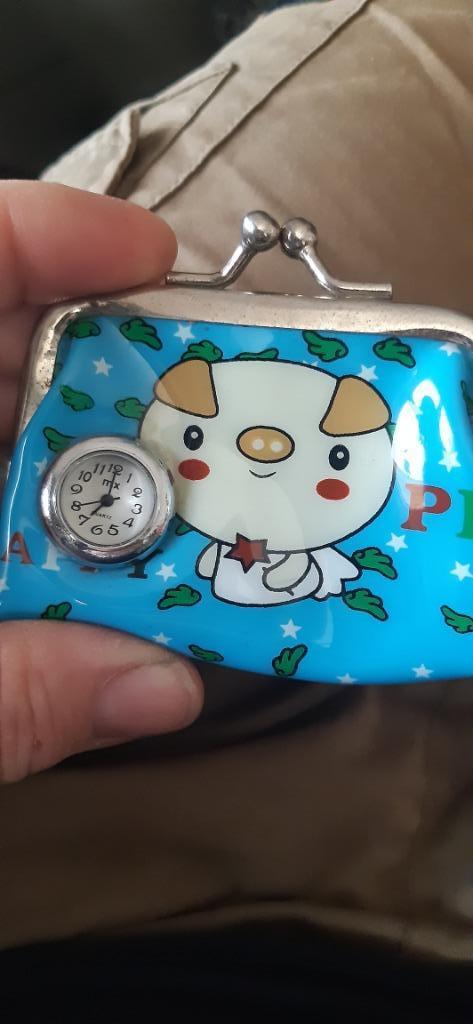 Horloge gadget portemonee "Happy Pi", Bijoux, Sacs & Beauté, Montres | Femmes, Autres marques, Enlèvement ou Envoi, Montre de poche