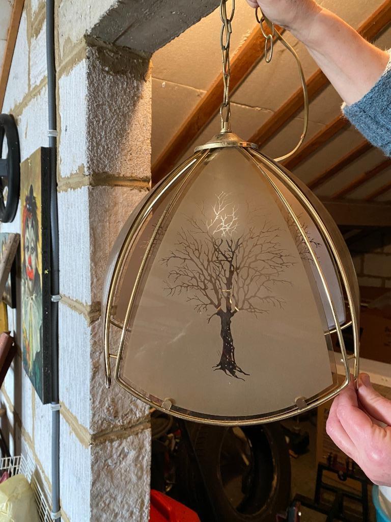 Ancien lustre en verre, Maison & Meubles, Enlèvement ou Envoi, Comme neuf, Verre