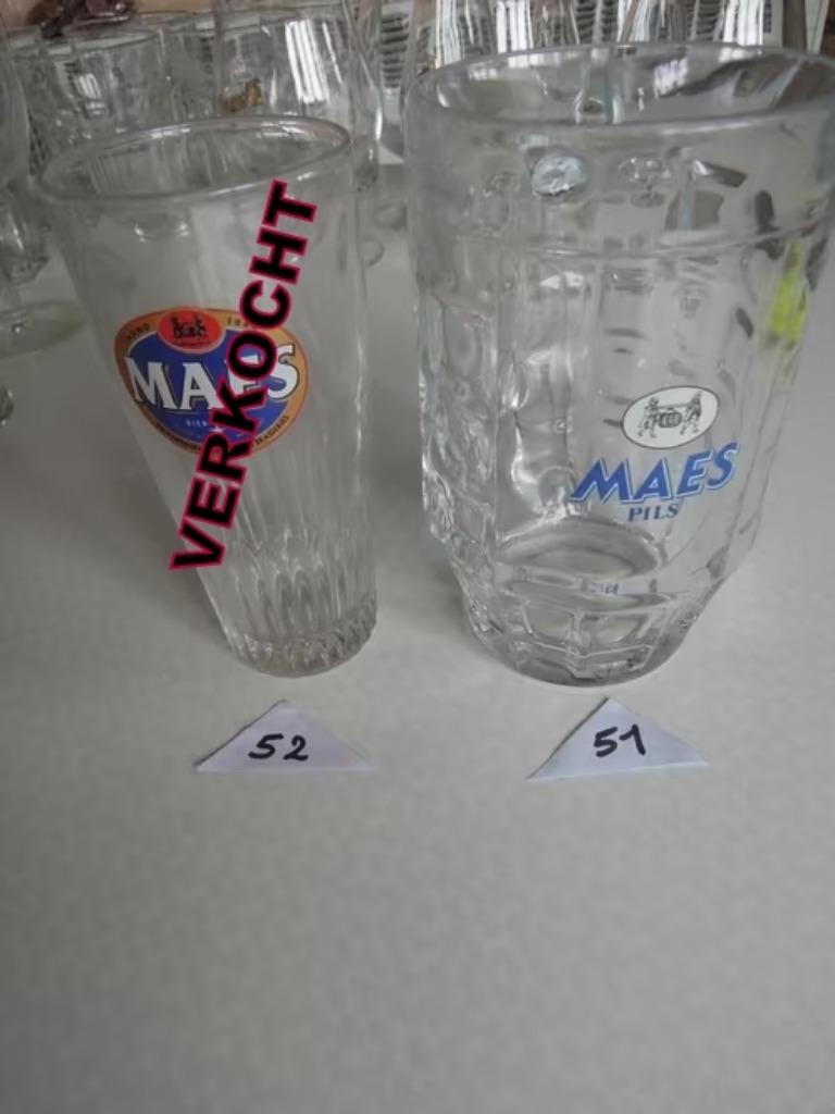 bierglas Maes, Ophalen of Verzenden, Gebruikt, Bierglas