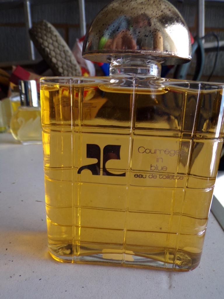 COURREGES-FLES IN BLAUW, Verzamelen, Ophalen, Gebruikt, Parfumfles