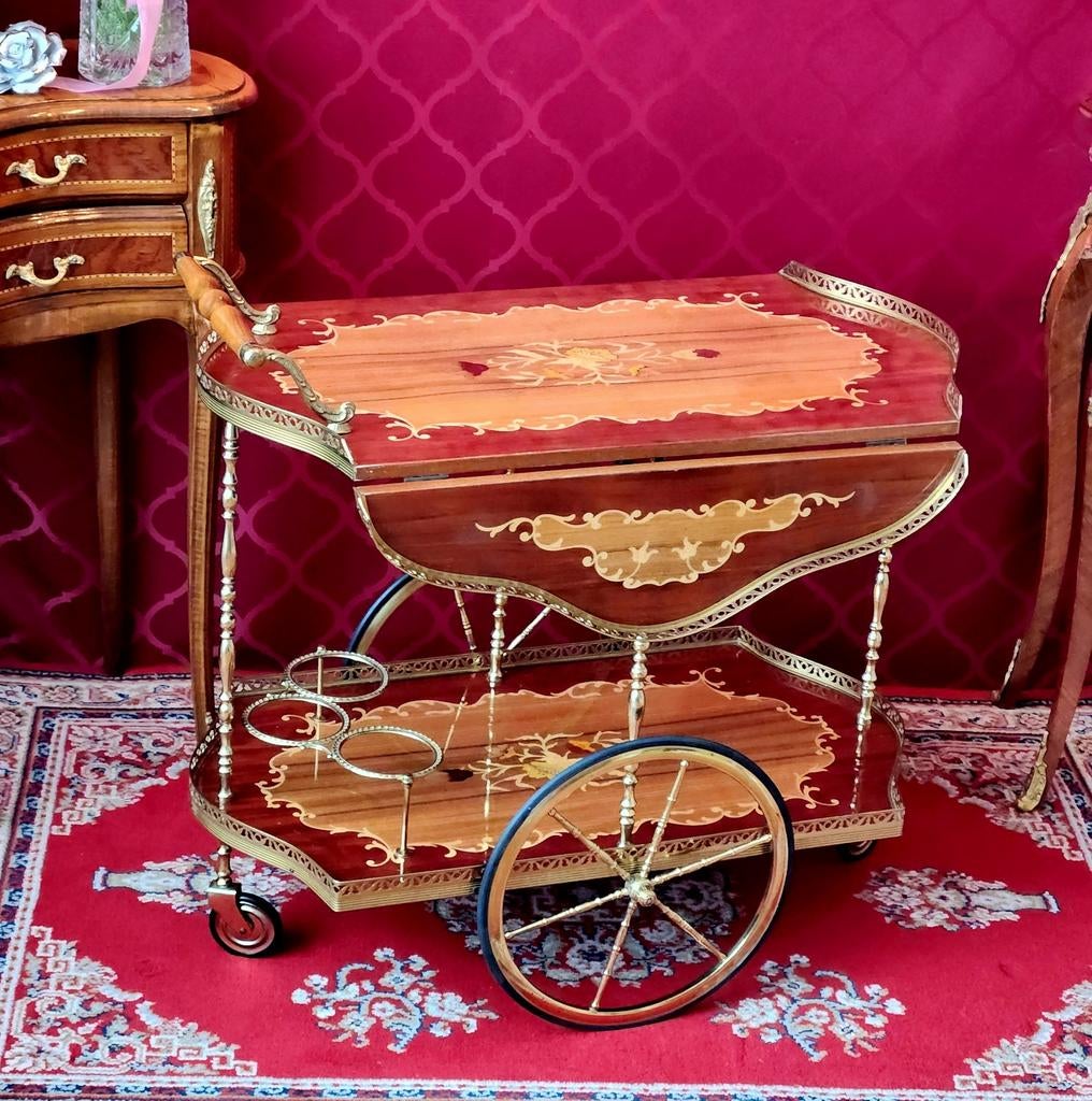 Serveerwagen Trolley messing, Antiek en Kunst, Antiek | Meubels | Tafels, Ophalen
