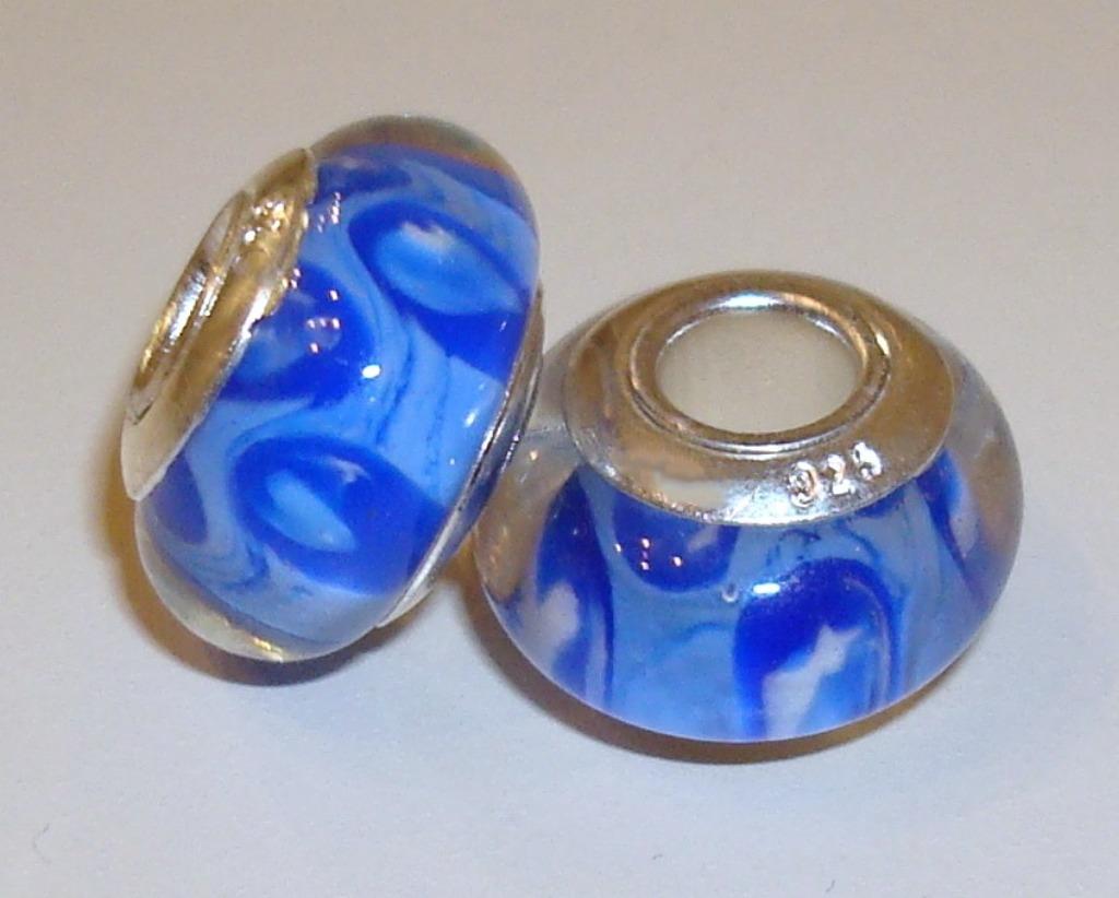 SALE: 925 Sterling zilveren glasbedel BG0007, Handtassen en Accessoires, Overige merken, Nieuw, 4 bedels of meer, Glas of Kristal