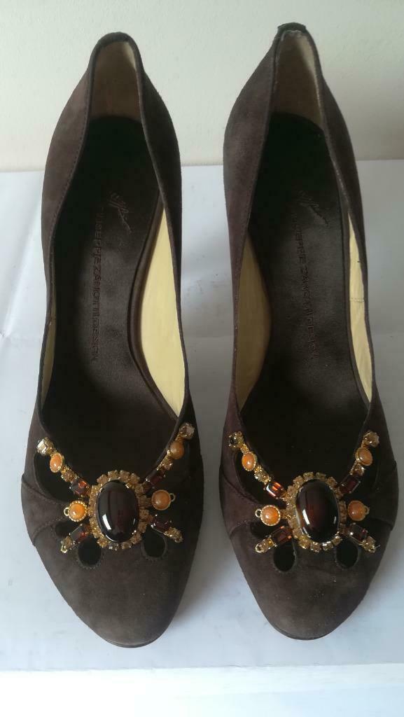 646B* VICINI by GIUSEPPE ZANOTTI cuir (40), Vicini, Escarpins, Comme neuf, Brun