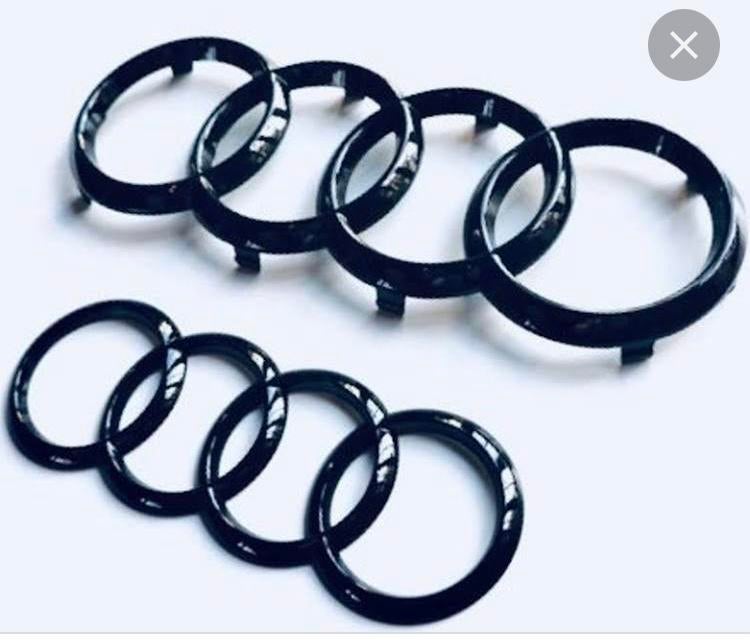 Audi black logo front and rear + montage A1 A3 A4 A5 A6….