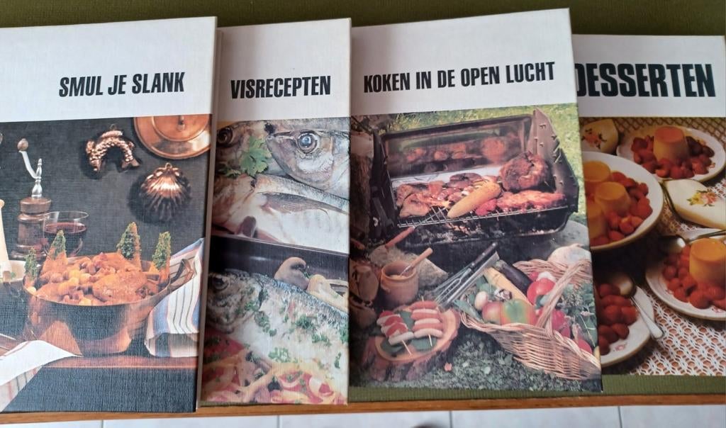 4 artis- historia kookboeken en 1steden in België ., Boeken, Ophalen, Zo goed als nieuw