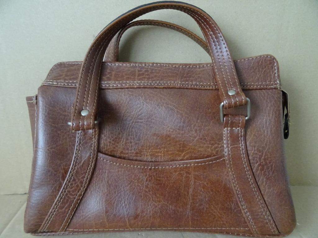 Vintage handtas vintage leren handtas leren tas 5vakken 1955, Antiek en Kunst, Ophalen of Verzenden
