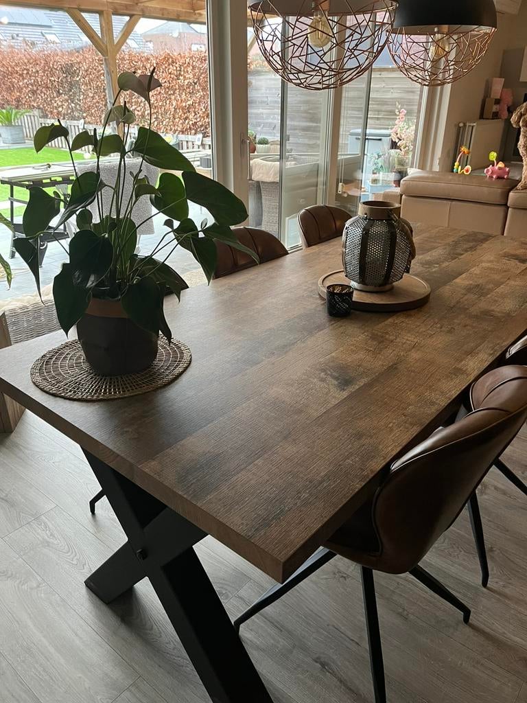 Tafel 220cm op 100cm, Huis en Inrichting, Tafels | Eettafels, Ophalen, Kunststof, 100 tot 150 cm, 200 cm of meer