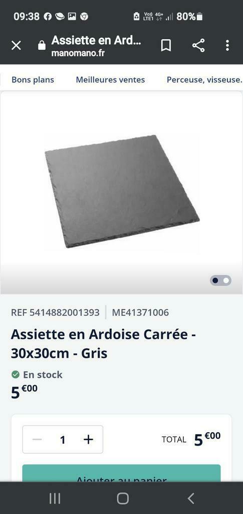 12 Assiettes en ardoises 30x30, Enlèvement ou Envoi, Comme neuf