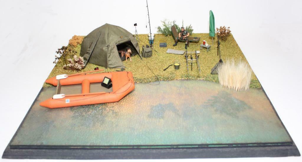 Diorama karperscene, Watersport en Boten, Ophalen, Nieuw
