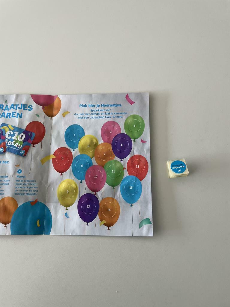2 zegels hoeraatjes, Albert Heijn, Ophalen
