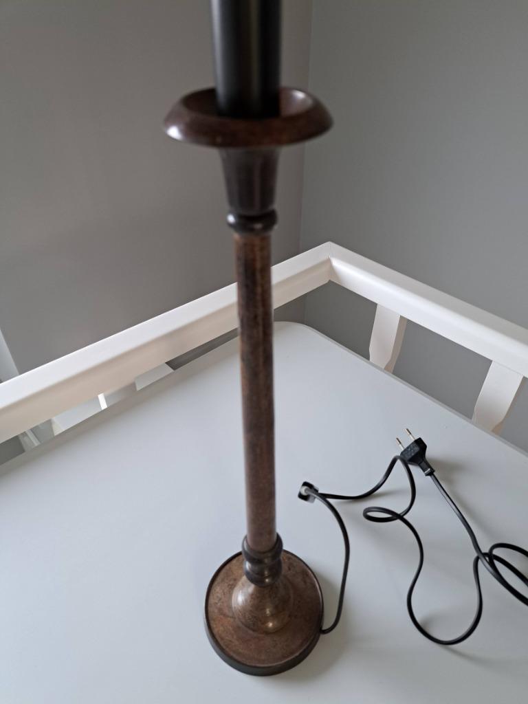 Houten lampenvoet / verschillende lampenkappen, Ophalen, Zo goed als nieuw