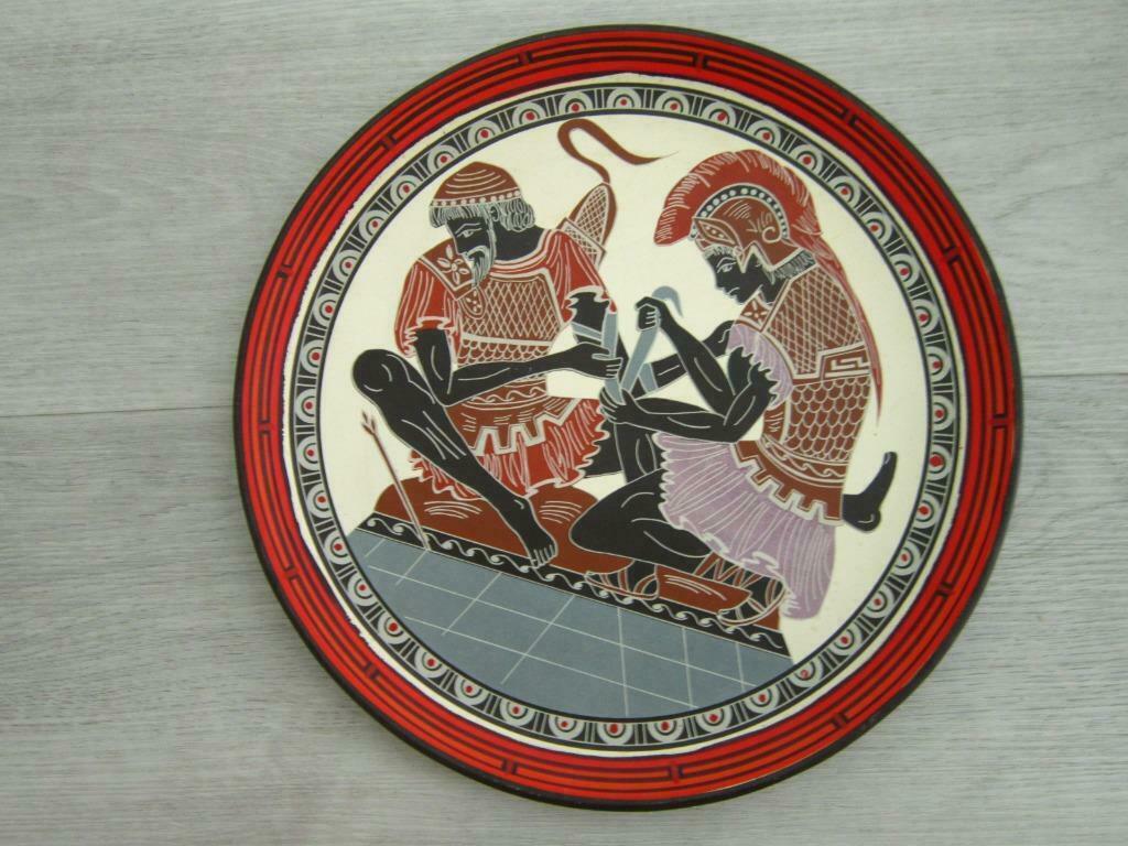 Assiette grecque décorative en terre cuite, Antiquités & Art, Enlèvement