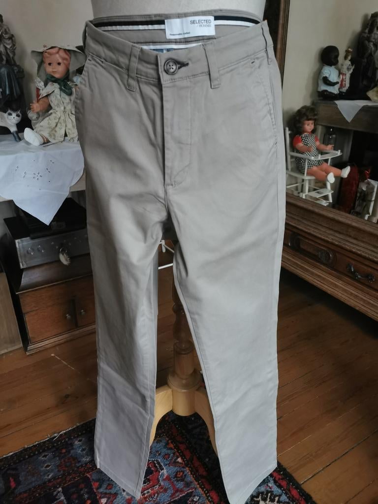 À l'état neuf, pantalon Selected Homme pour homme, Enlèvement ou Envoi, Neuf, Beige