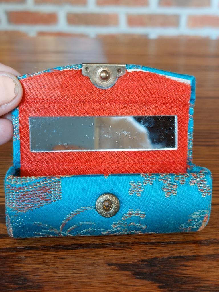 Vintage Draagbare geborduurde Lipstick Case opslag, Ophalen, Zo goed als nieuw