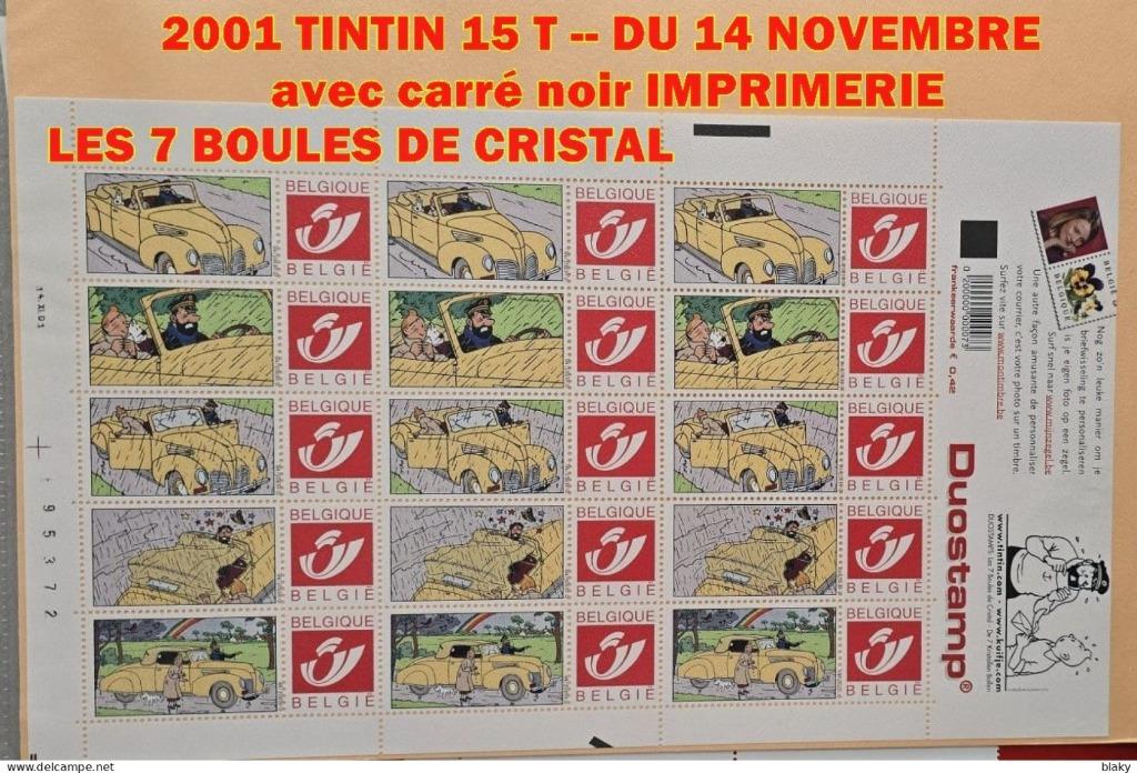 2001- TINTIN - 15 x 1.63 € tarif 2026--7 BOULES DE CRISTAL, Collections, Envoi, Tintin
