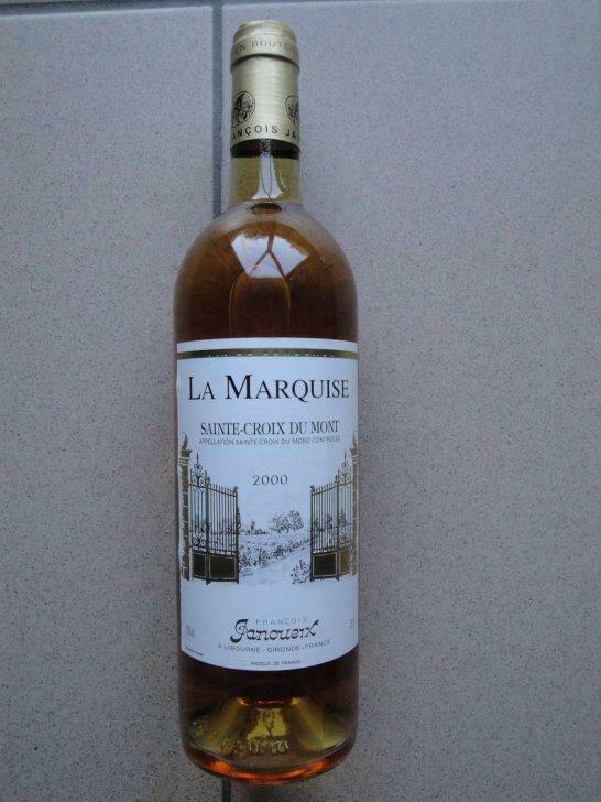 Vin liquoreux (bordeaux) La Marquise (sainte Croix du Mont), Collections, Vins
