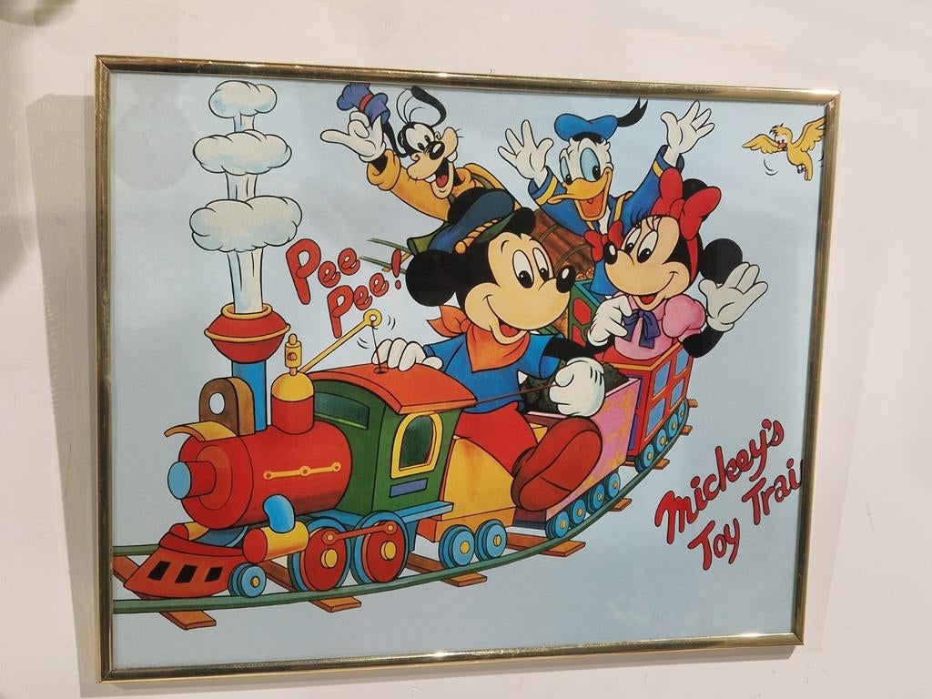 Mickey,  Minnie , Goofy , Donald Duck , vogel , Toy train, Ophalen of Verzenden, Zo goed als nieuw, Wanddecoratie