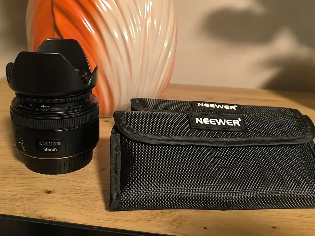 Canon 50mm f1.8 STM + Filtre Neewer, Ophalen of Verzenden