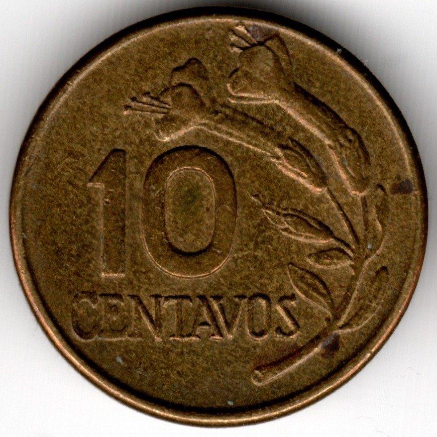 Peru : 10 Centavos 1974  KM#245  Ref 15809, Postzegels en Munten, Munten | Amerika, Ophalen of Verzenden, Zuid-Amerika, Losse munt