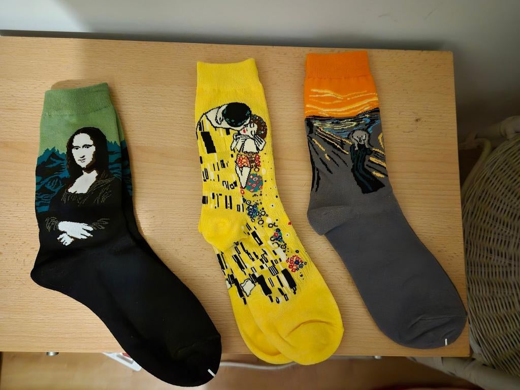 3 paar sokken bekende schilderijen, Ophalen of Verzenden