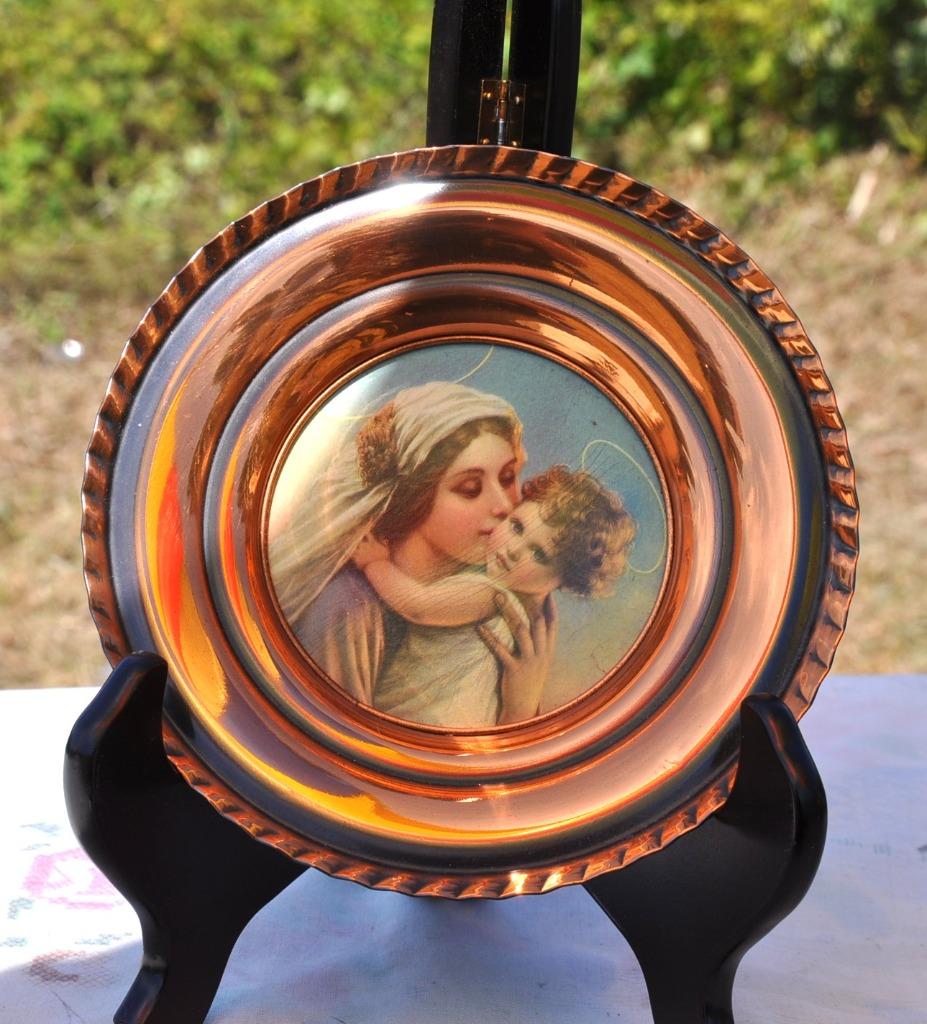 assiette murale religieuse en cuivre, Enlèvement ou Envoi