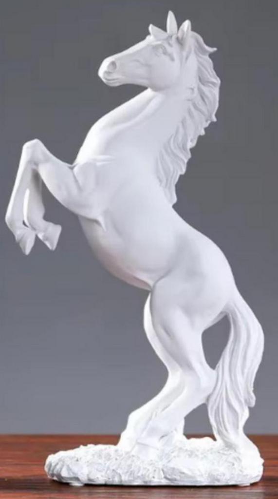 Prachtig beeldje Stijgerend Paard wit (30.5cm)
