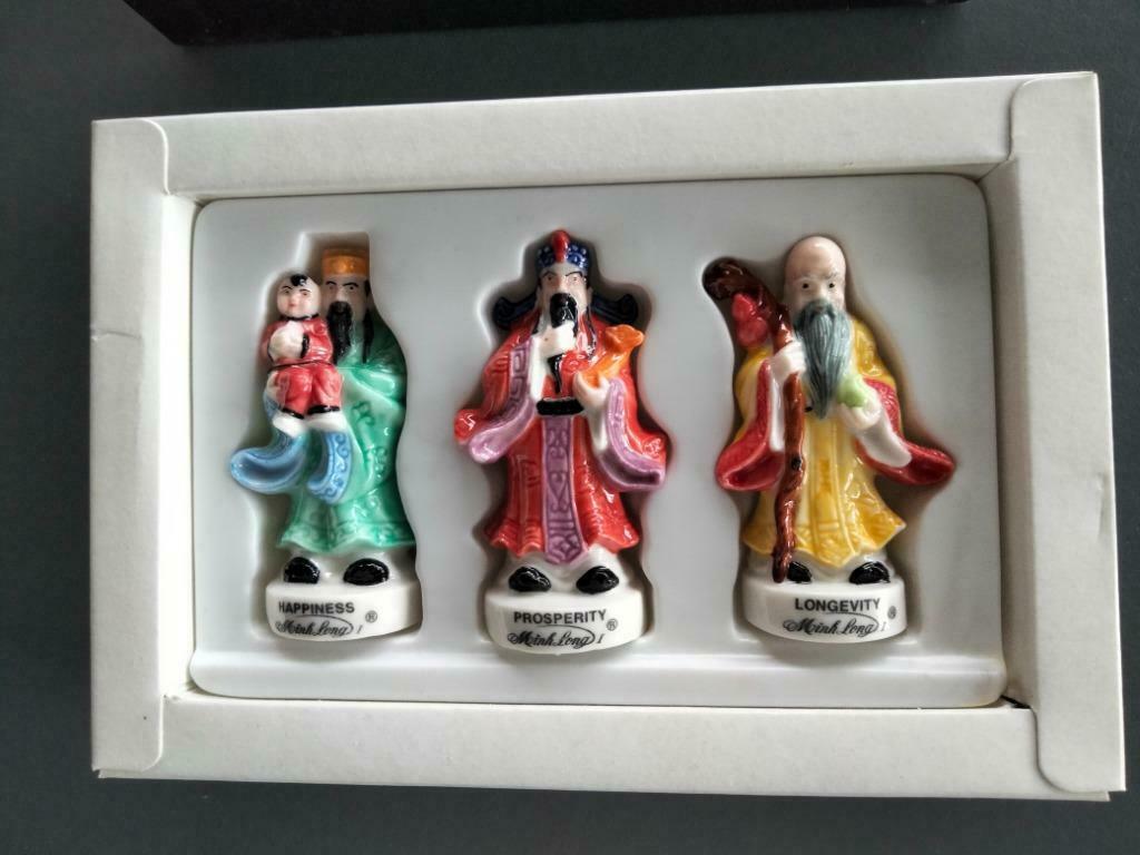 3 Minh Long Mini-figuren van fijn porselein, Ophalen of Verzenden