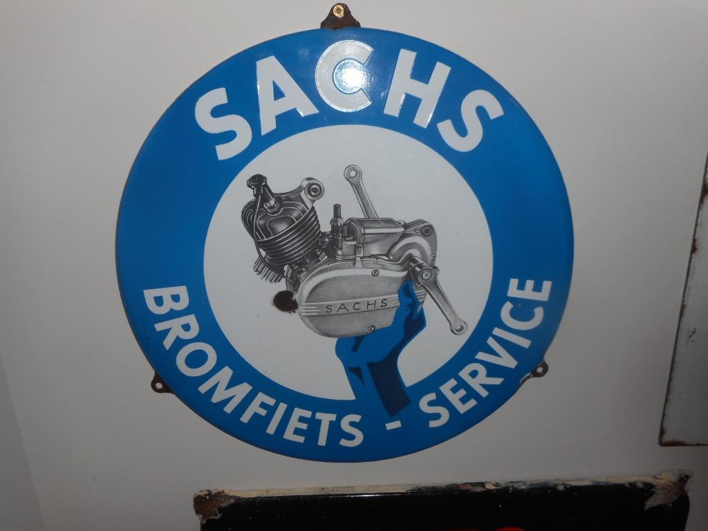 Emaille bord Sachs, Verzamelen, Ophalen of Verzenden, Gebruikt, Reclamebord