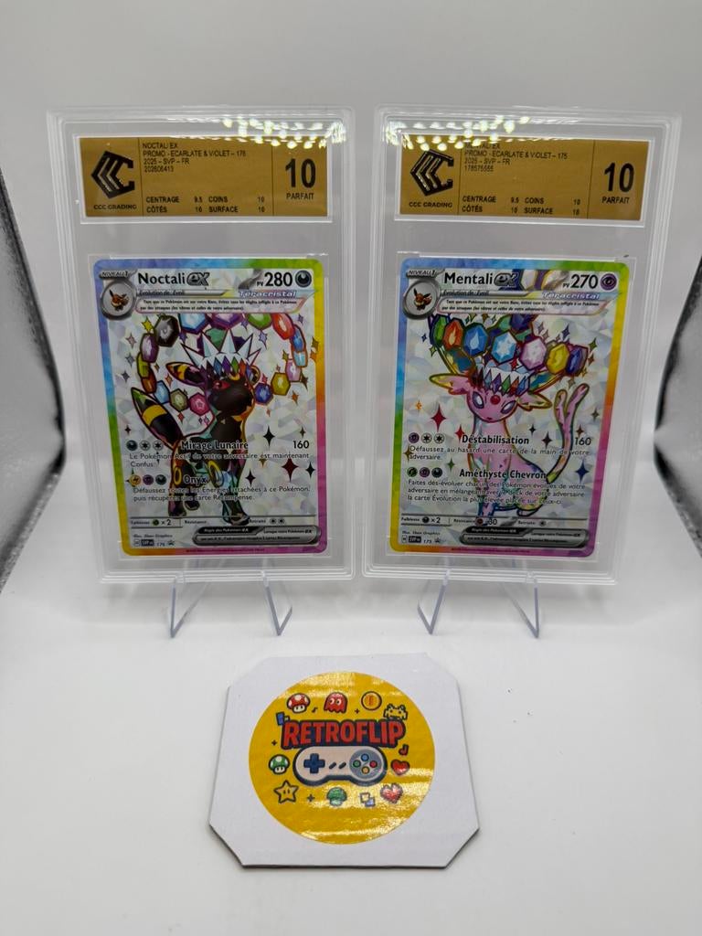 Noctali Ex 176 + Mentali 175 Promo EV 8.5 FR - CCC 10 Gold, Hobby en Vrije tijd, Verzamelkaartspellen | Pokémon, Nieuw, Meerdere kaarten