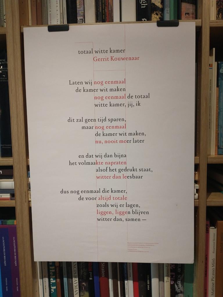 Gerrit Kouwenaar - Totaal witte kamer affiche 2005, Ophalen of Verzenden