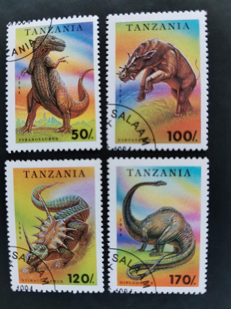 Tanzanie 1994 - animaux préhistoriques, Timbres & Monnaies, Timbres | Afrique, Enlèvement ou Envoi, Tanzanie, Affranchi