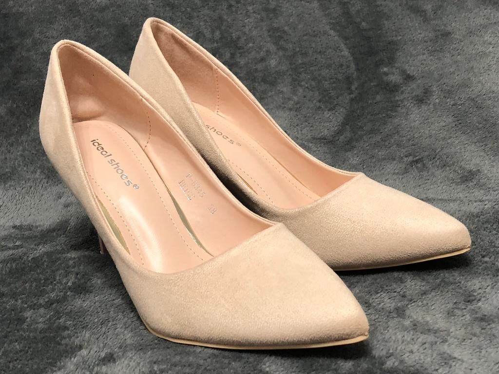 Ideal shoes, hoge hakken, beige suède, EU 38, Kleding | Dames, Ideal Shoes, Verzenden, Beige, Nieuw
