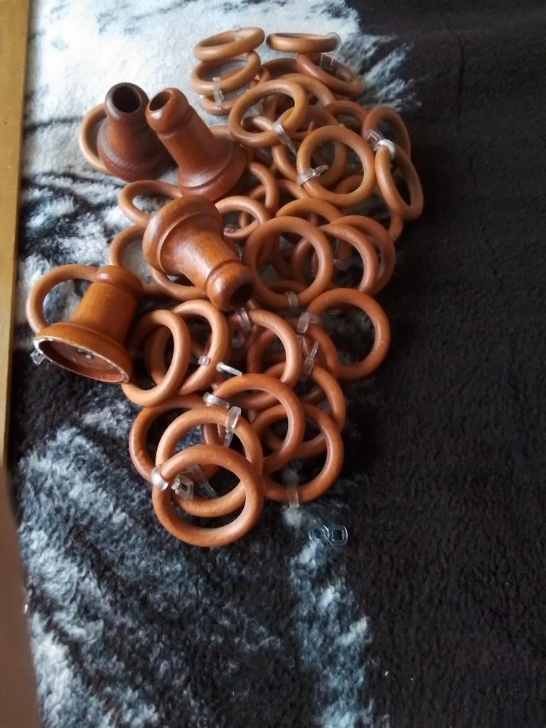 Houten gordijnroede, Huis en Inrichting, Ophalen, Zo goed als nieuw, Bruin