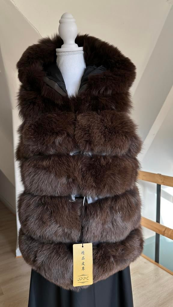 Mouwloos jas met capuchon, Kleding | Dames, Ophalen of Verzenden, Nieuw, Maat 36 (S), Bruin