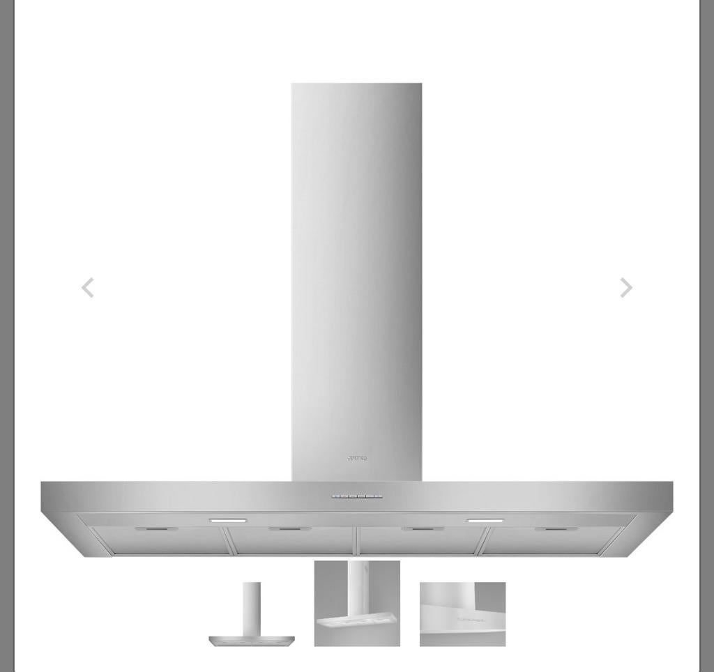 Hotte Smeg, Neuf, 600 à 800 m³/h, Moteur, Hotte pour îlot