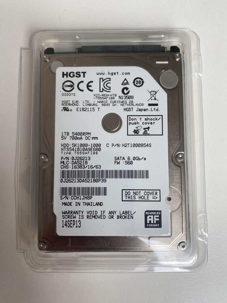 Disque dur interne HGST Travelstar 5K1000 - 2,5" - 1 To, Informatique & Logiciels, 1 To, Enlèvement ou Envoi, SATA, Interne