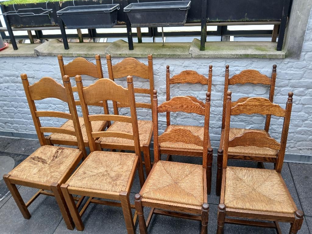 À VENDRE : 8 CHAISES COMME VISIBLE SUR LES PHOTOS, Ophalen, Hout, Gebruikt, Klassiek