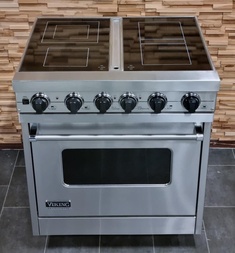 🔥Luxe Fornuis Viking 76cm rvs keramisch 4 zone 1oven 80 cm, Ophalen, 60 cm of meer, Keramisch, 4 kookzones