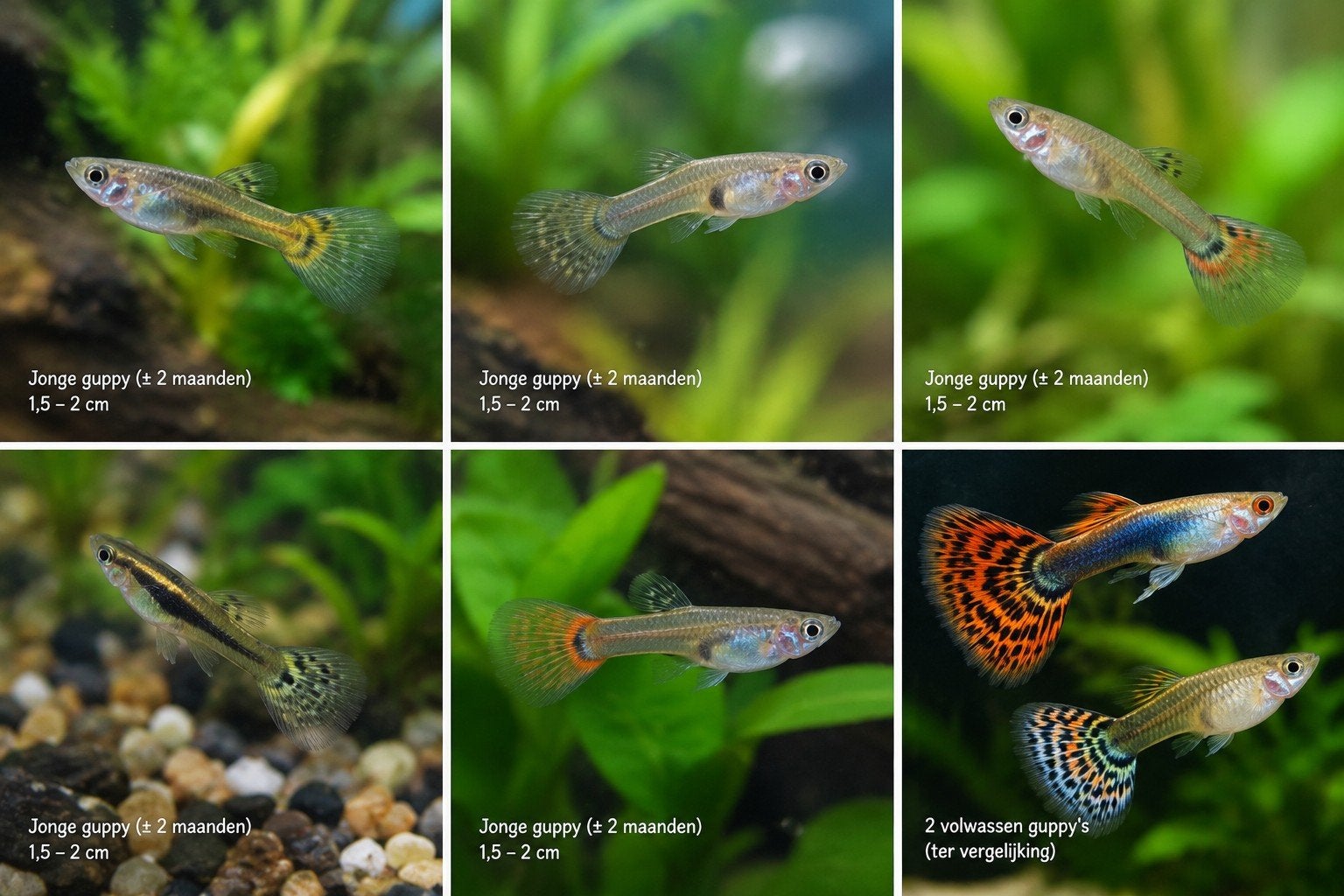 Jonge guppy's te koop