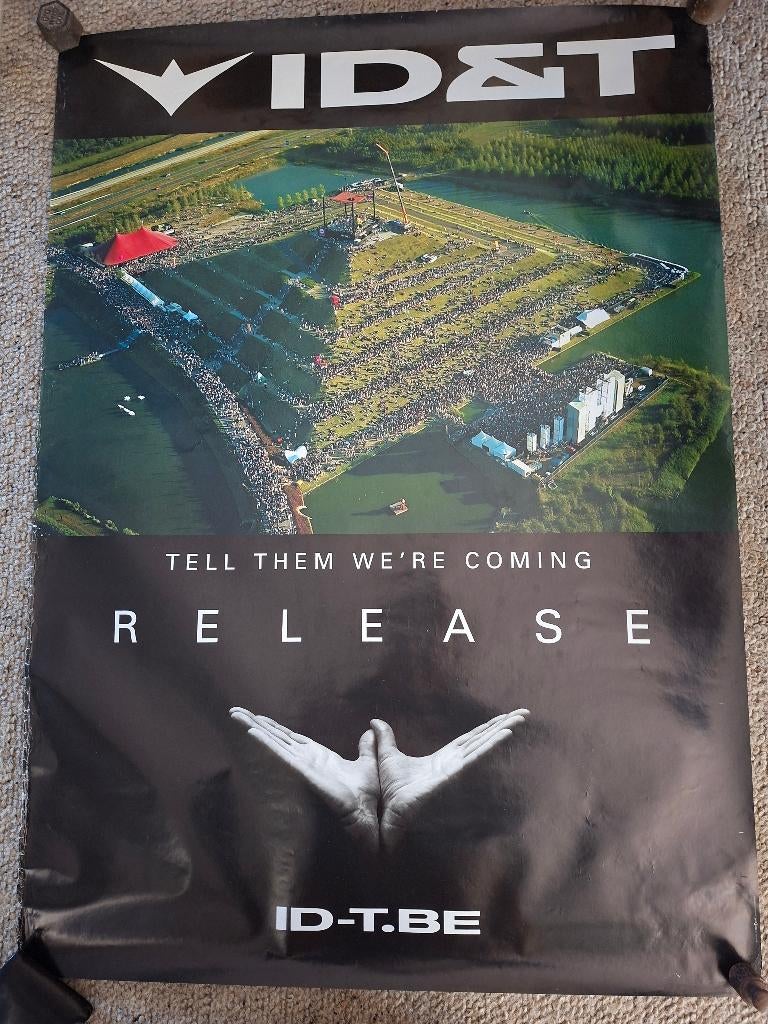Poster ID-T voorganger Tomorrowland, Ophalen of Verzenden, Gebruikt, Rechthoekig Staand, Muziek