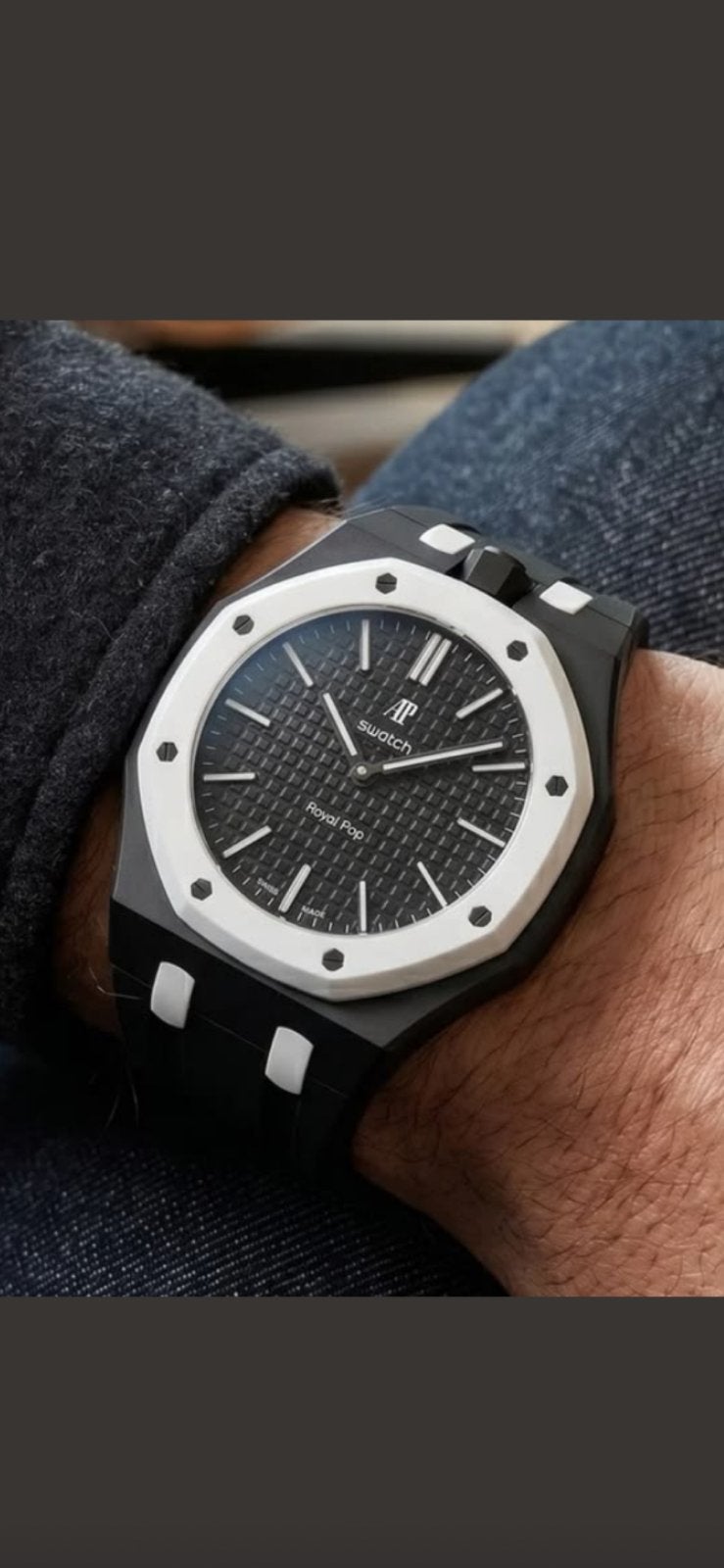 AP audemars pop x swatch  black/white ocho, Envoi, Comme neuf