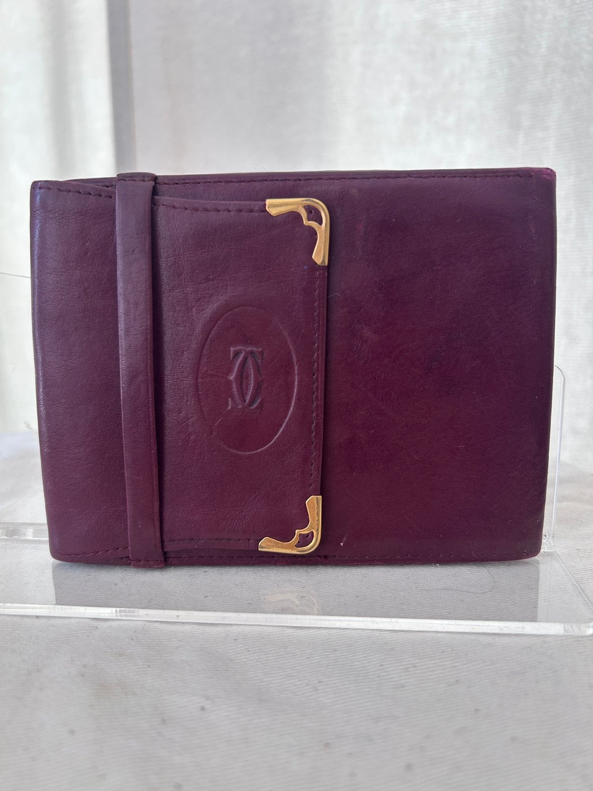 Cartier portefeuille cuir lisse bordeaux, Bijoux, Sacs & Beauté, Enlèvement ou Envoi, Utilisé, Cuir