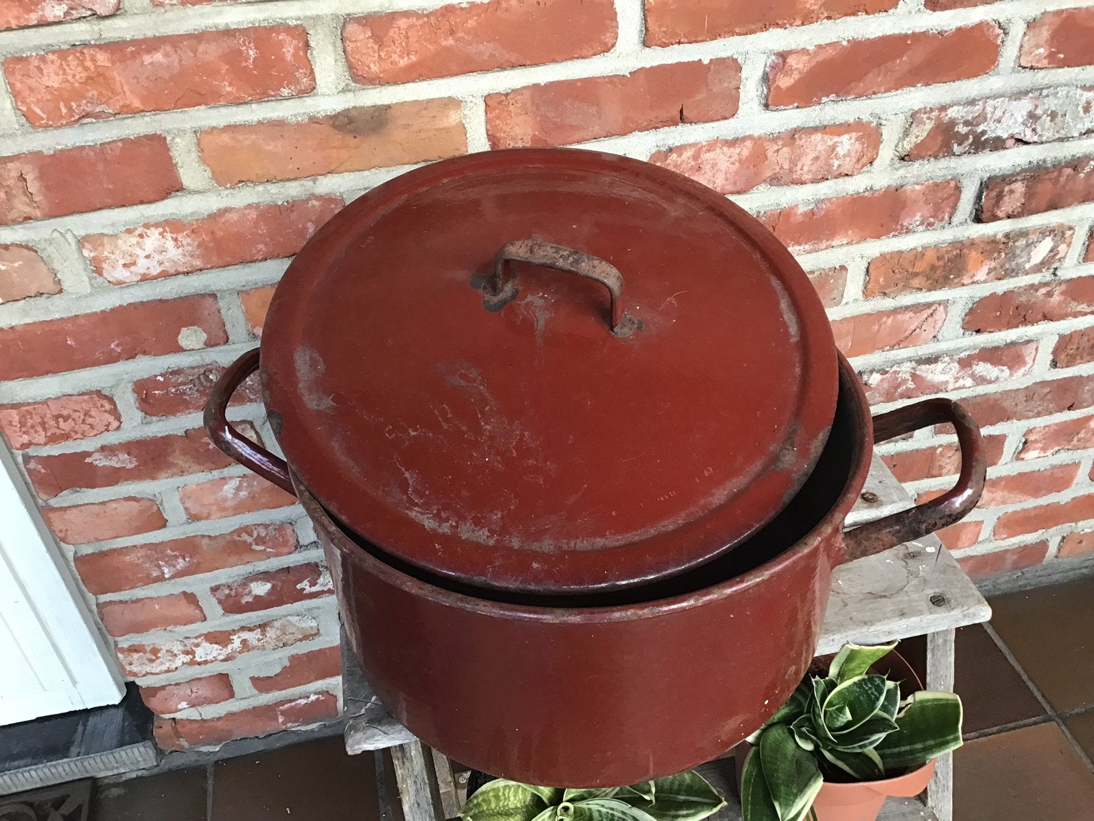 Vintage kookpan kookpot in emaille, Ophalen of Verzenden