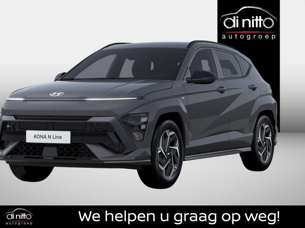 Hyundai Kona 1.6 GDi Hybrid Feel N-Line 6-DCT, Auto's, Voorwielaandrijving, Stof, Automatische klimaatregeling, Zwart