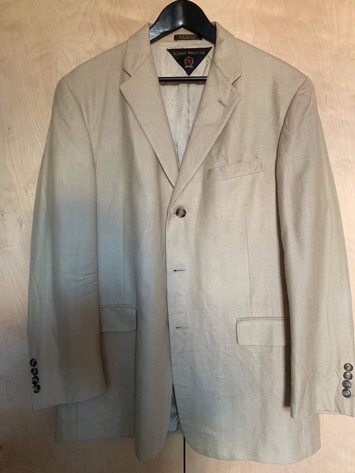 Veste blazer Beige crème Tommy Hilfiger Vintage Usa 48, Enlèvement ou Envoi, Porté, Beige